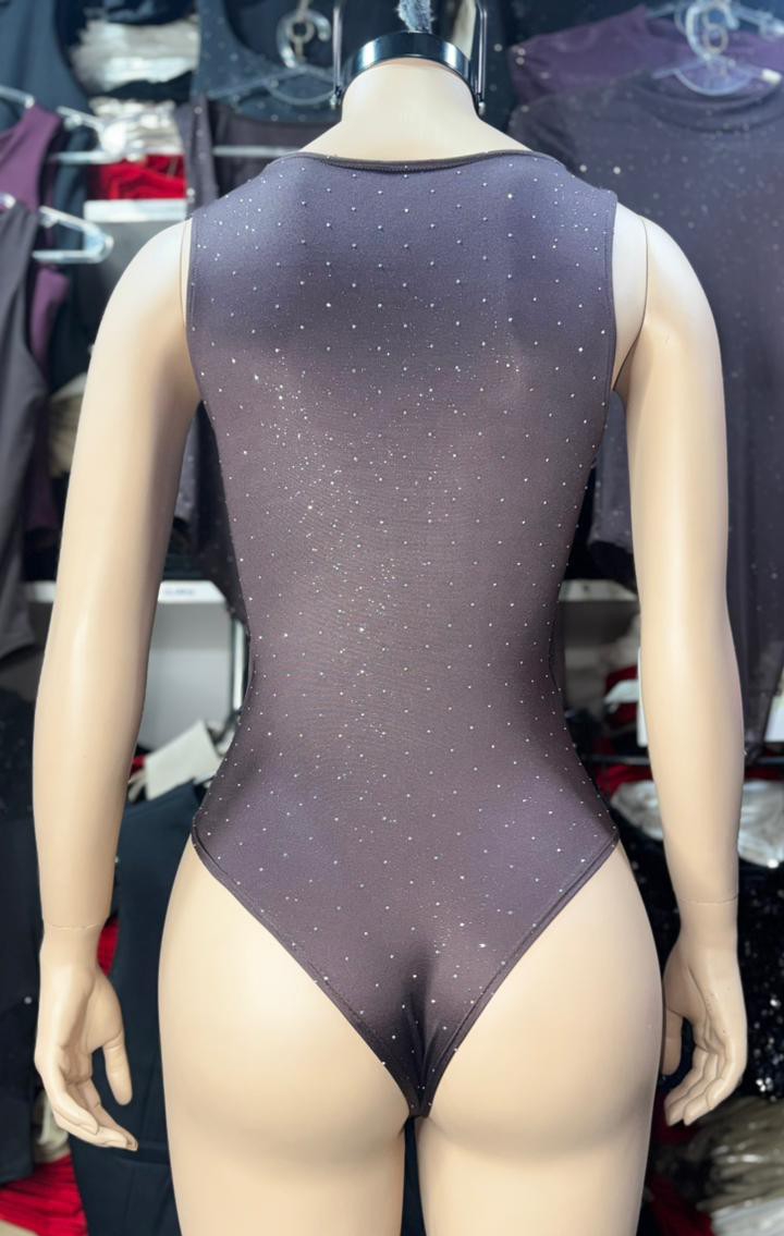 Body Escote Cuadrado C/strass - Imagen 2