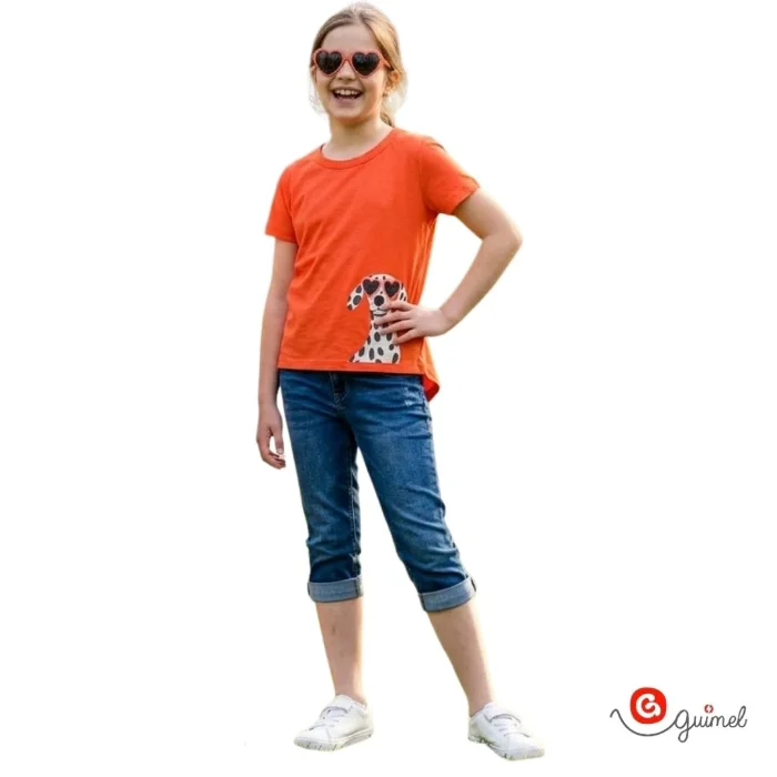 12189 Remera Nena Teen Mc con Brillos Dalmata