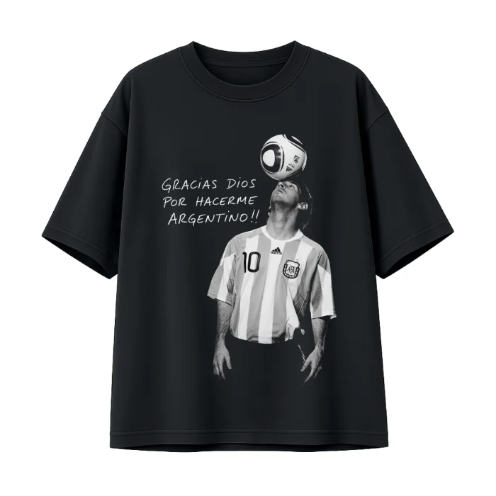 Remera Oversize "gracias Dios Messi" Adulto