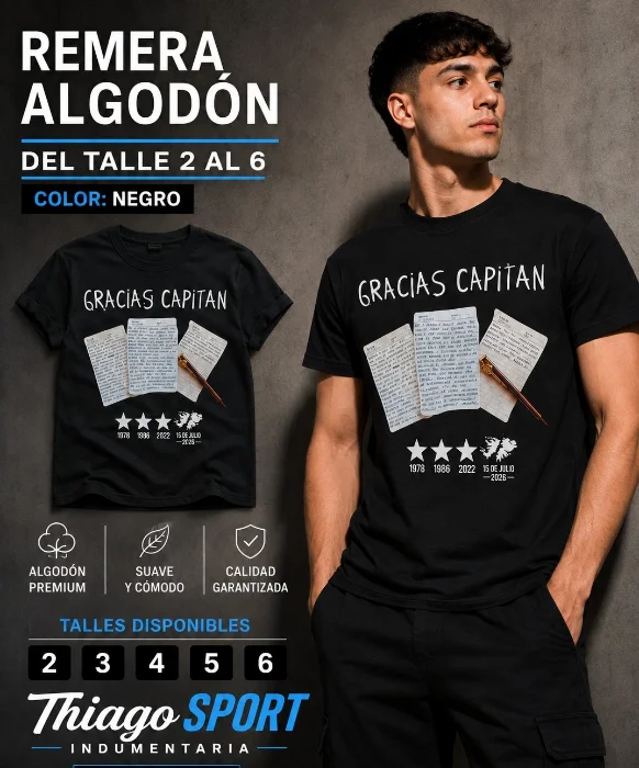 Remeras Gracias Mi Capitán