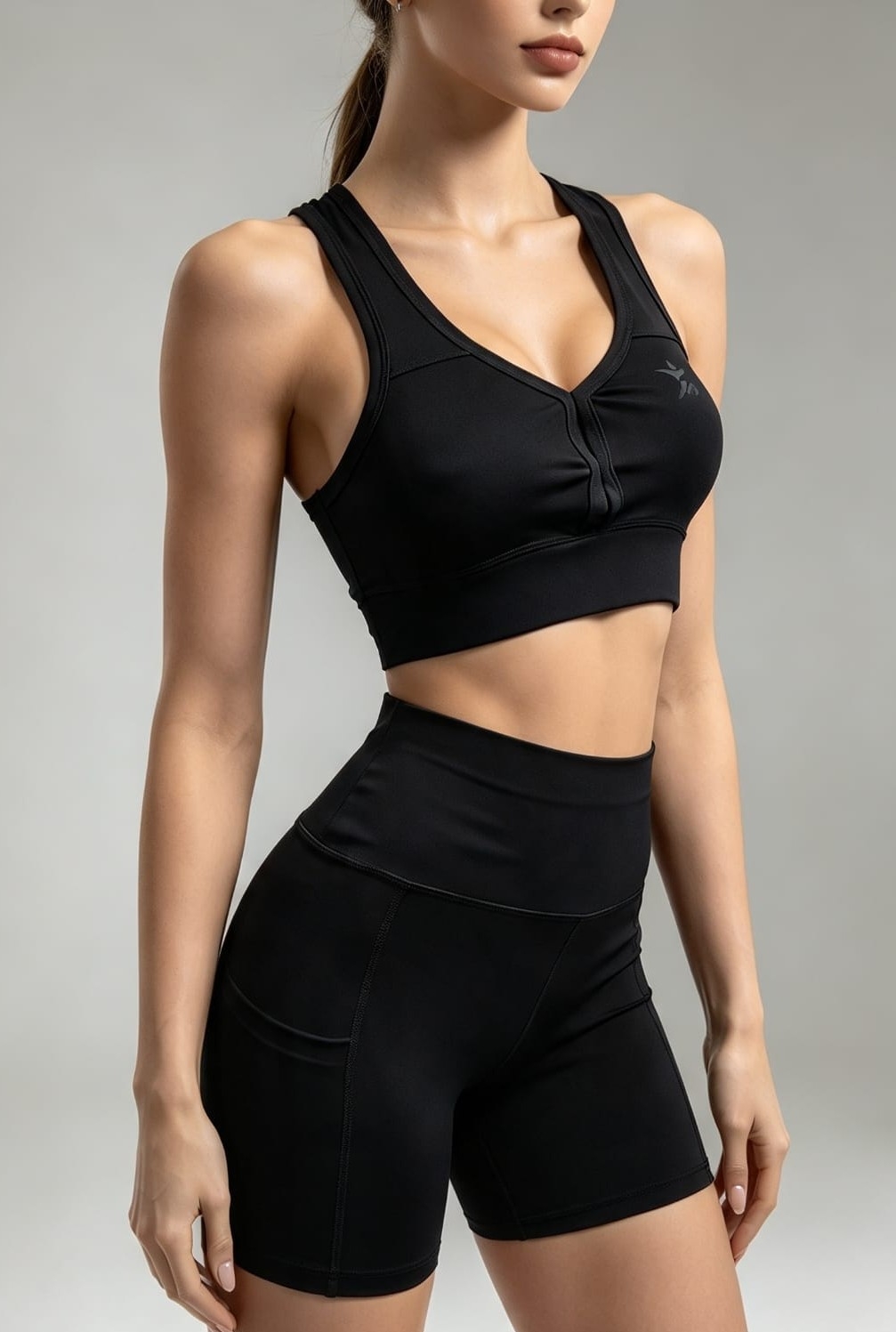Conjuntos Deportivos Top +shorts con Bolsillo Bordados Calidad Alo  Yoga Premium - Imagen 6