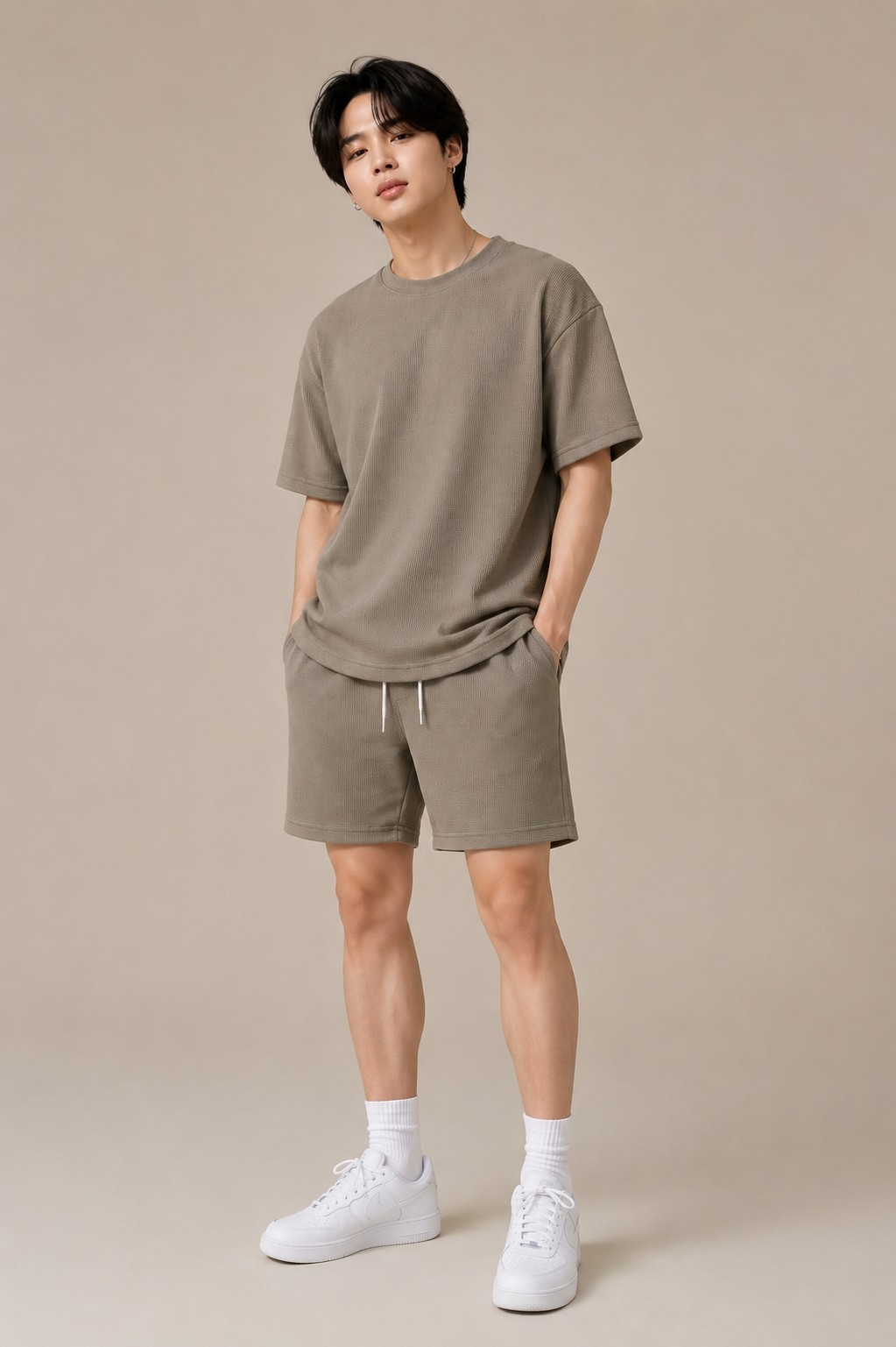 Conjunto de Hombre Wafle Remera y Bermuda - Imagen 2