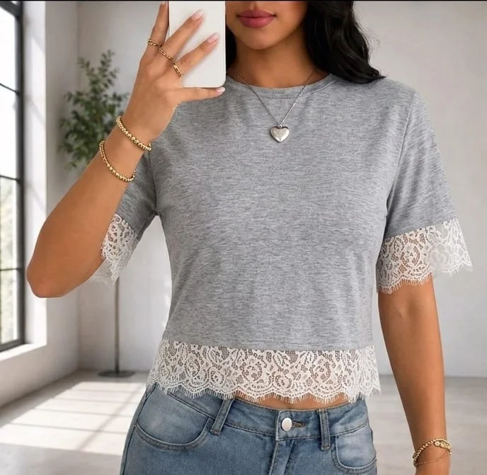 Remera Encaje Puntilla