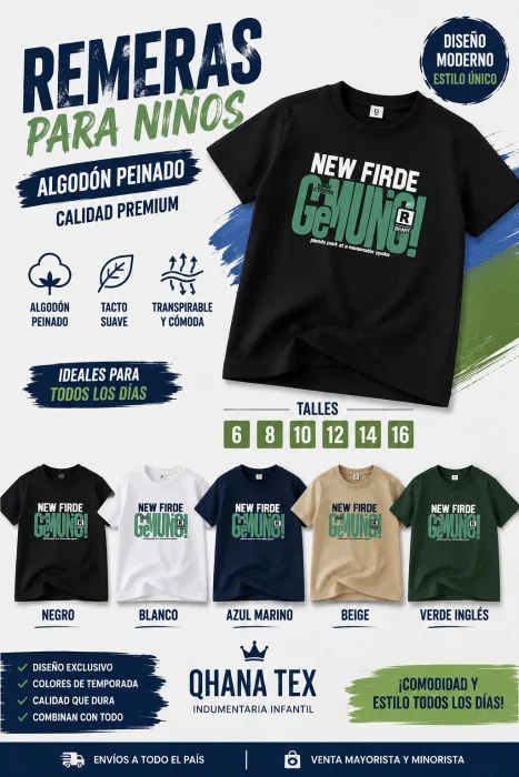 Remeras de Nenes Algodón Peinado