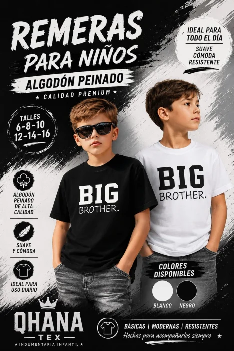 Remeras de Nenes Algodón Peinado