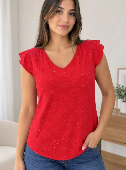 Blusas Cuello V de Broderi con Strass