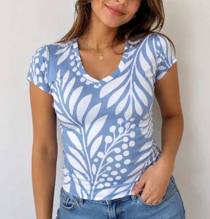 Remeras Estampadas Cuello V de Morley Viscosa