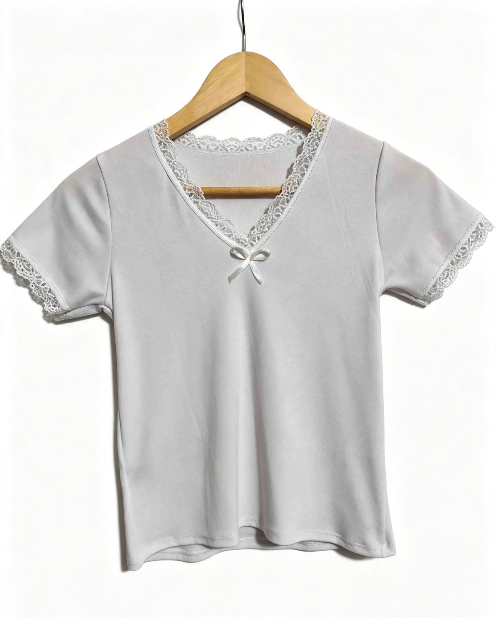 Remera Escote "v"con Puntilla - Imagen 2