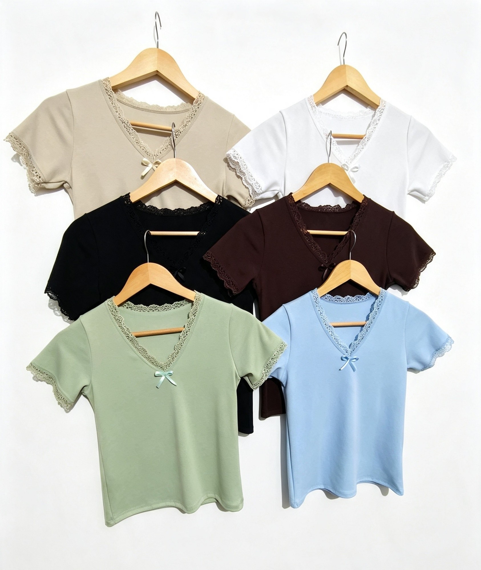 Remera Escote "v"con Puntilla - Imagen 3