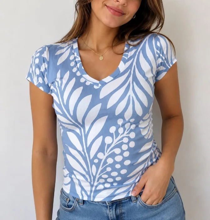 Remeras Estampadas Cuello V de Morley Viscosa