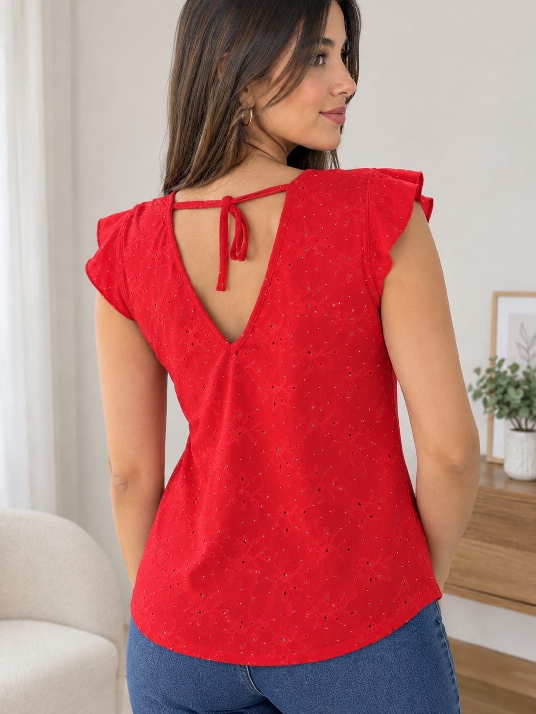 Blusas Cuello V de Broderi con Strass - Imagen 2