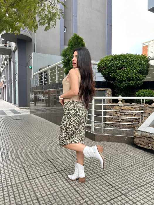 Gabardina Semielaztizado Estampada