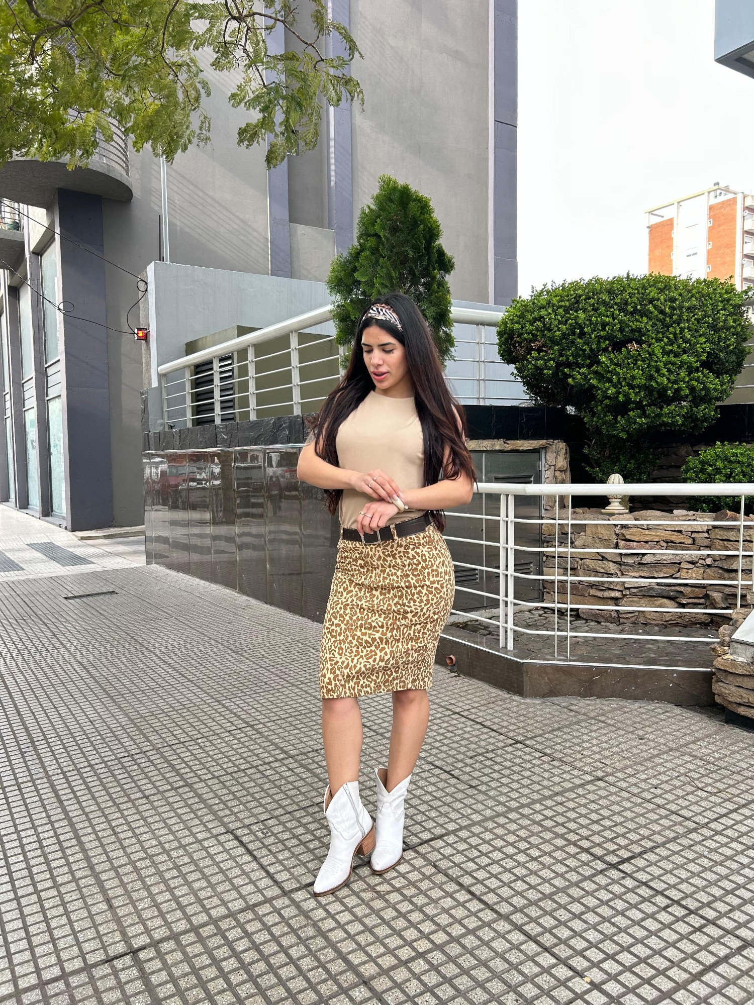 Gabardina Semielaztizado Estampada - Imagen 2