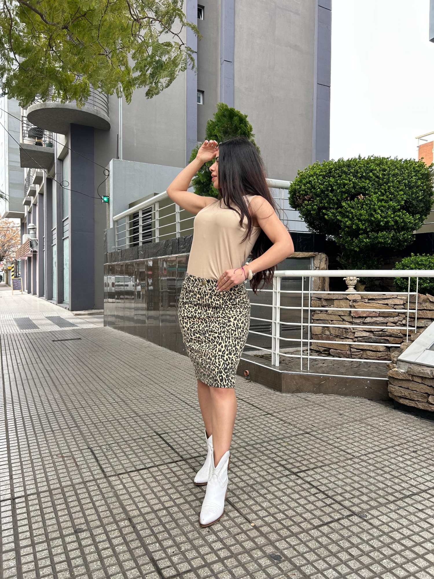 Gabardina Semielaztizado Estampada - Imagen 3