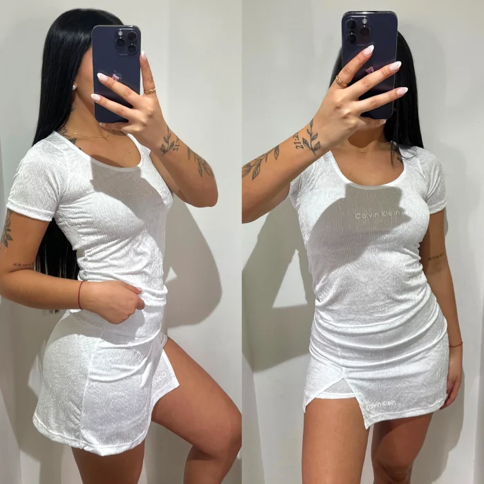 Conjunto Remera Más Short Pollera Calvin Klein