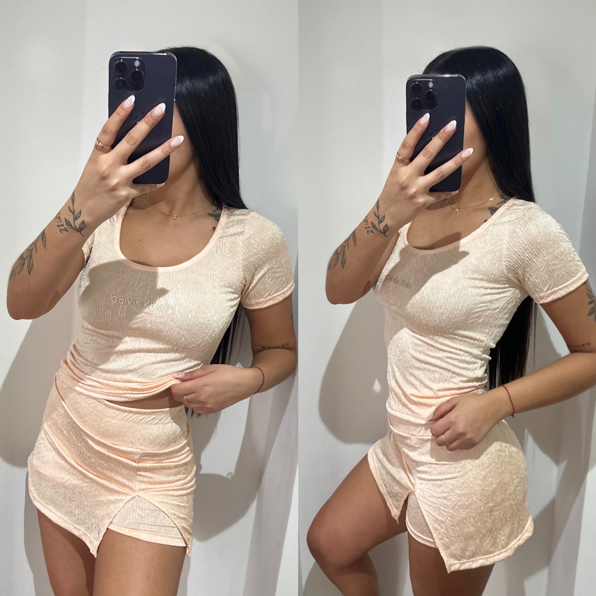 Conjunto Remera Más Short Pollera Calvin Klein - Imagen 2