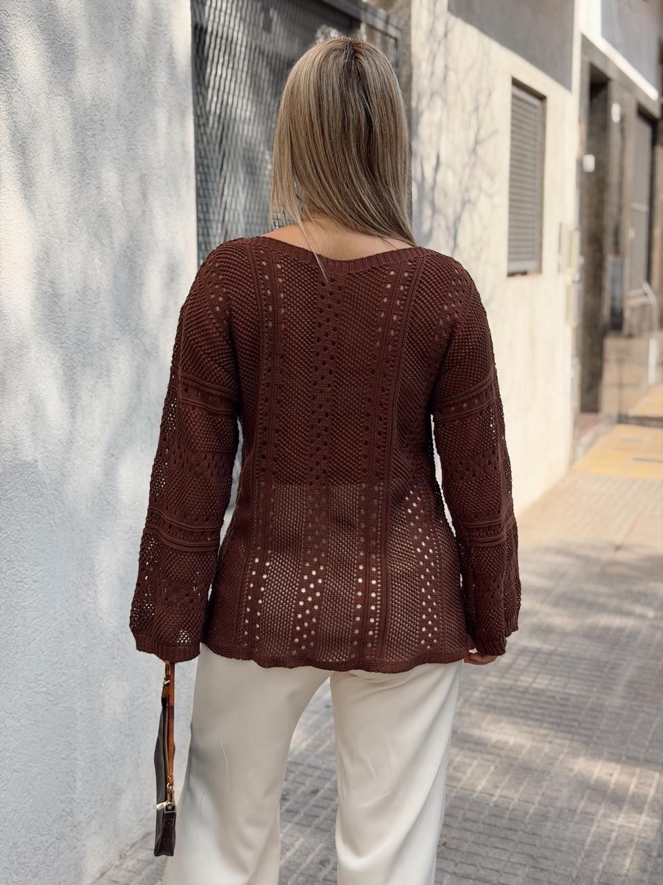 Suéter Cuello Bote Hilo Algodón - Imagen 3