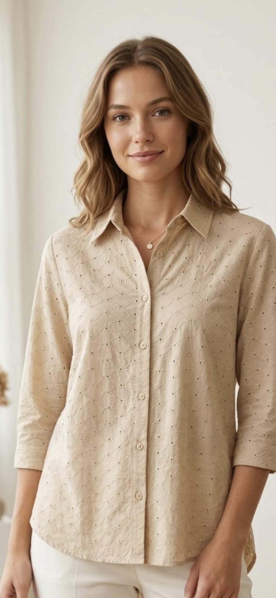 Camisa Brodery Manga 3/4 - Imagen 2