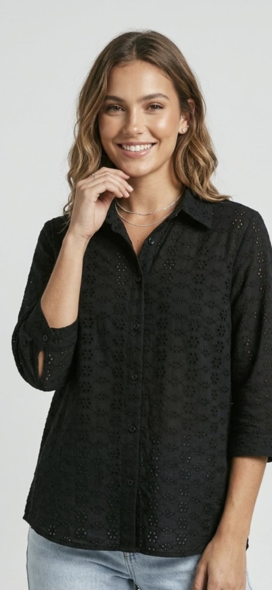 Camisa Brodery Manga 3/4 - Imagen 3