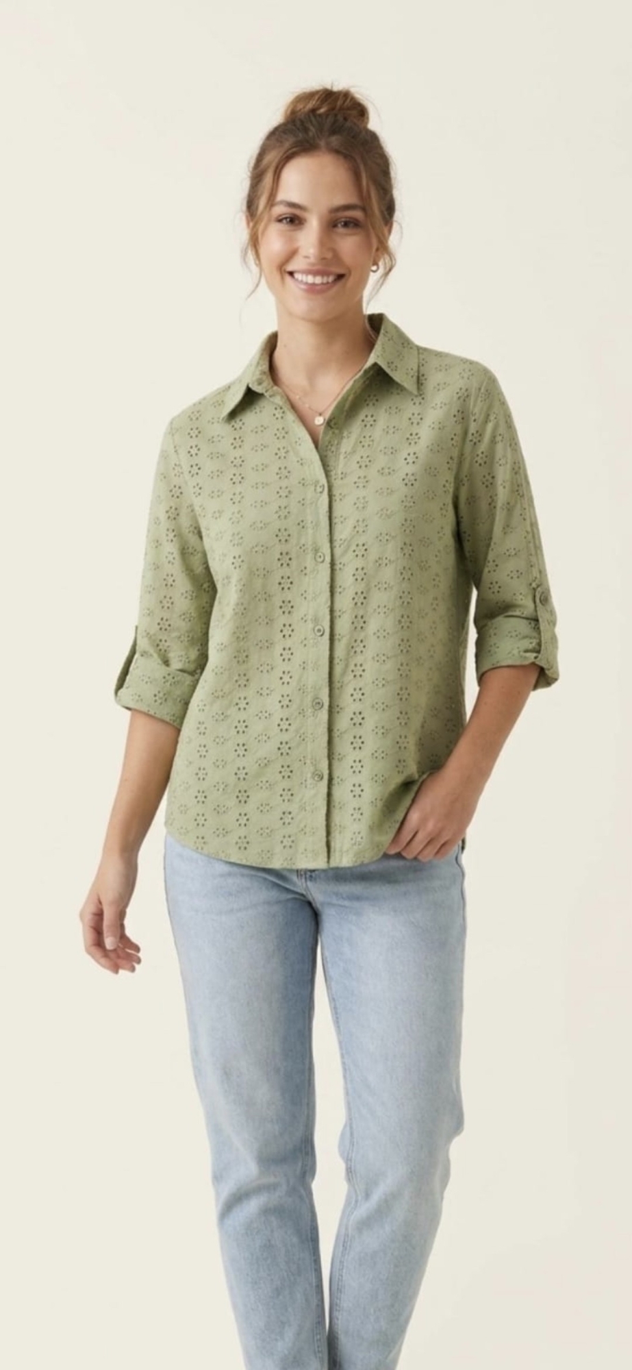 Camisa Brodery Manga 3/4 - Imagen 4