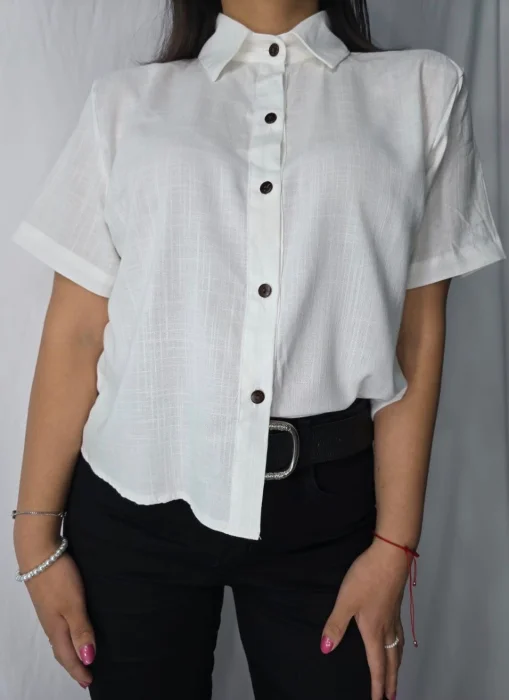 Camisa Lino Spandex Corta