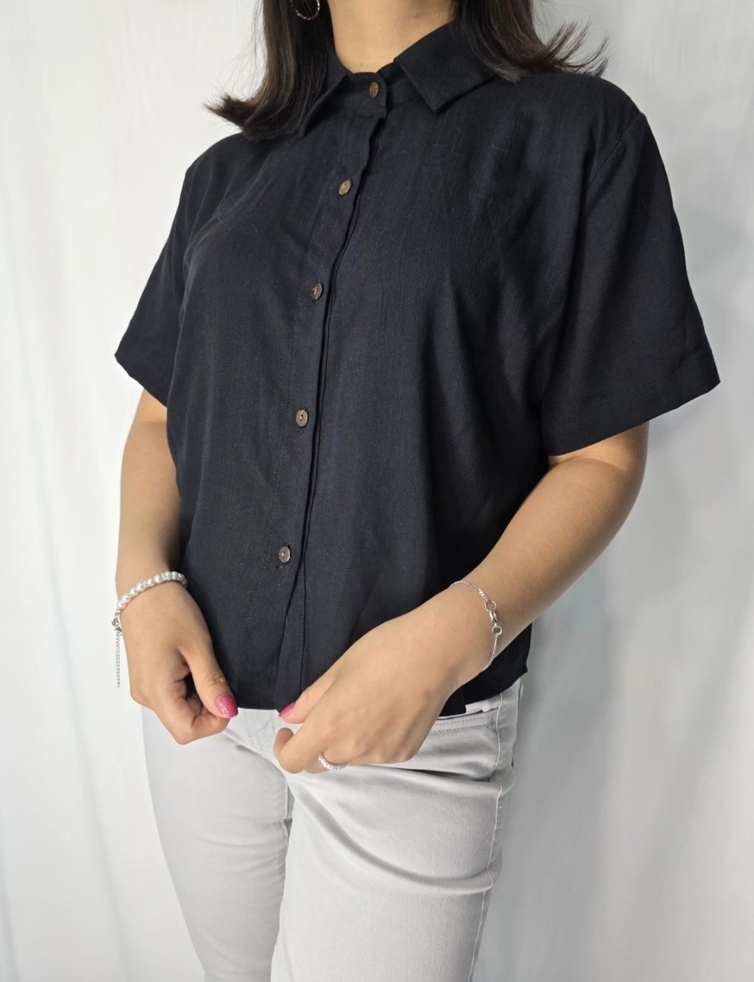 Camisa Lino Spandex Corta - Imagen 3