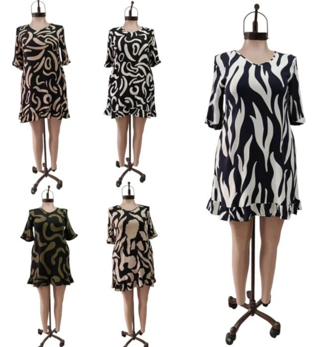 Vestidos Talle Especial con Manga y Bolsillos