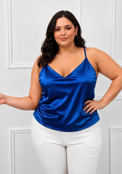 Musculosa de Saten Elastisada por Pedido