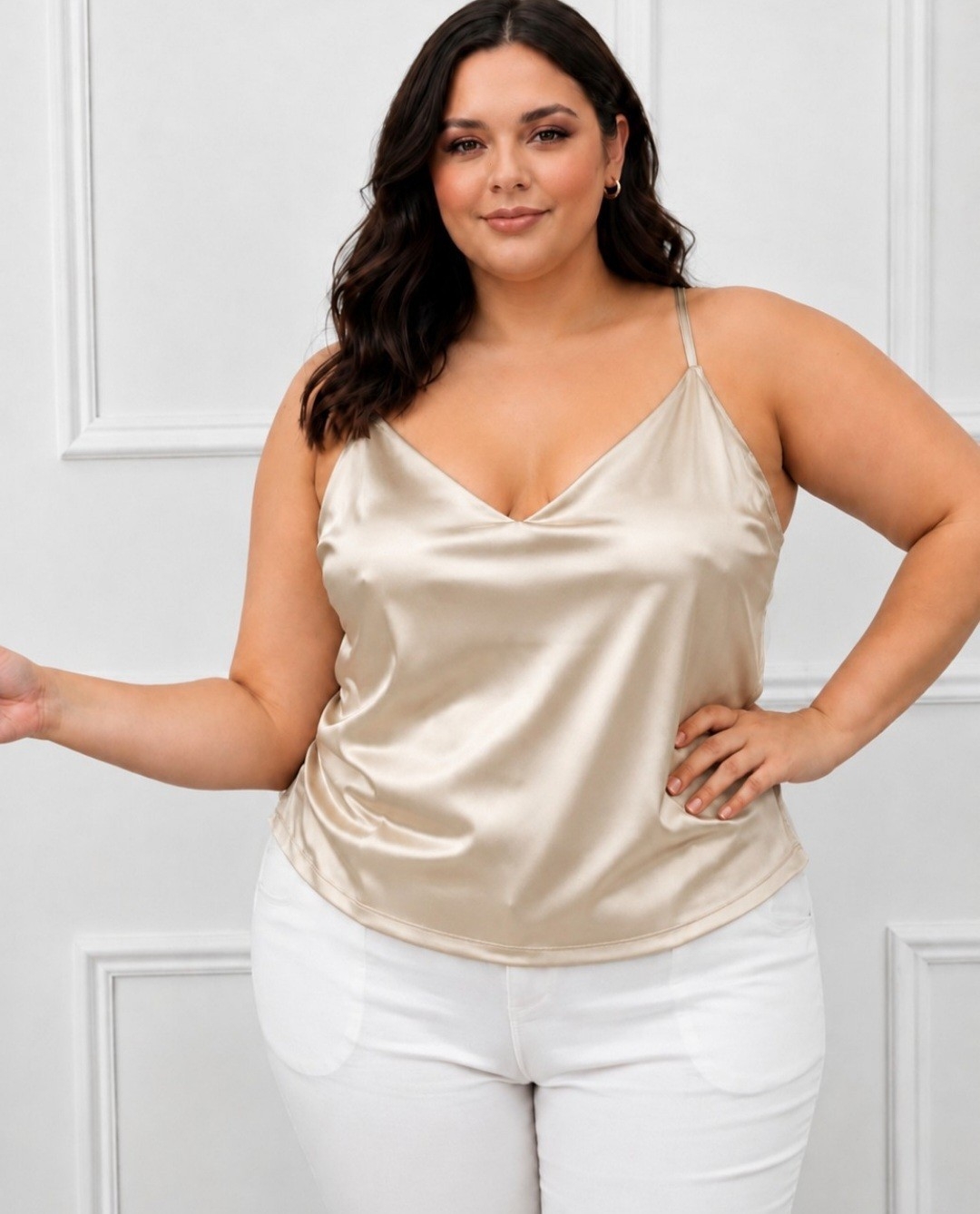 Musculosa de Saten Elastisada por Pedido - Imagen 2