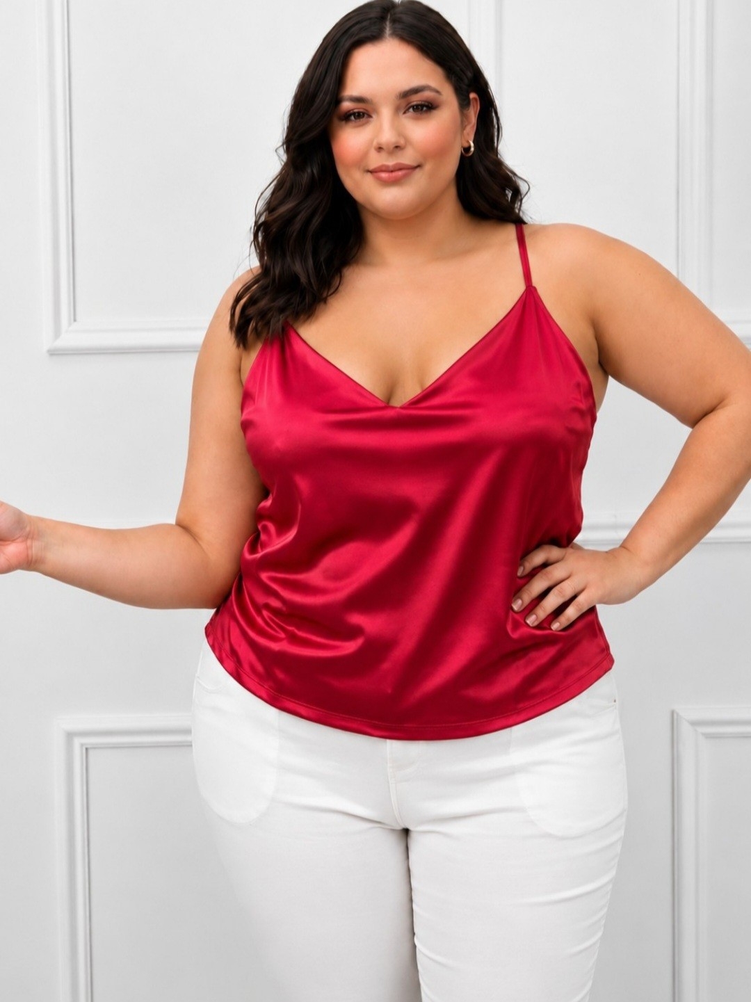 Musculosa de Saten Elastisada por Pedido - Imagen 3