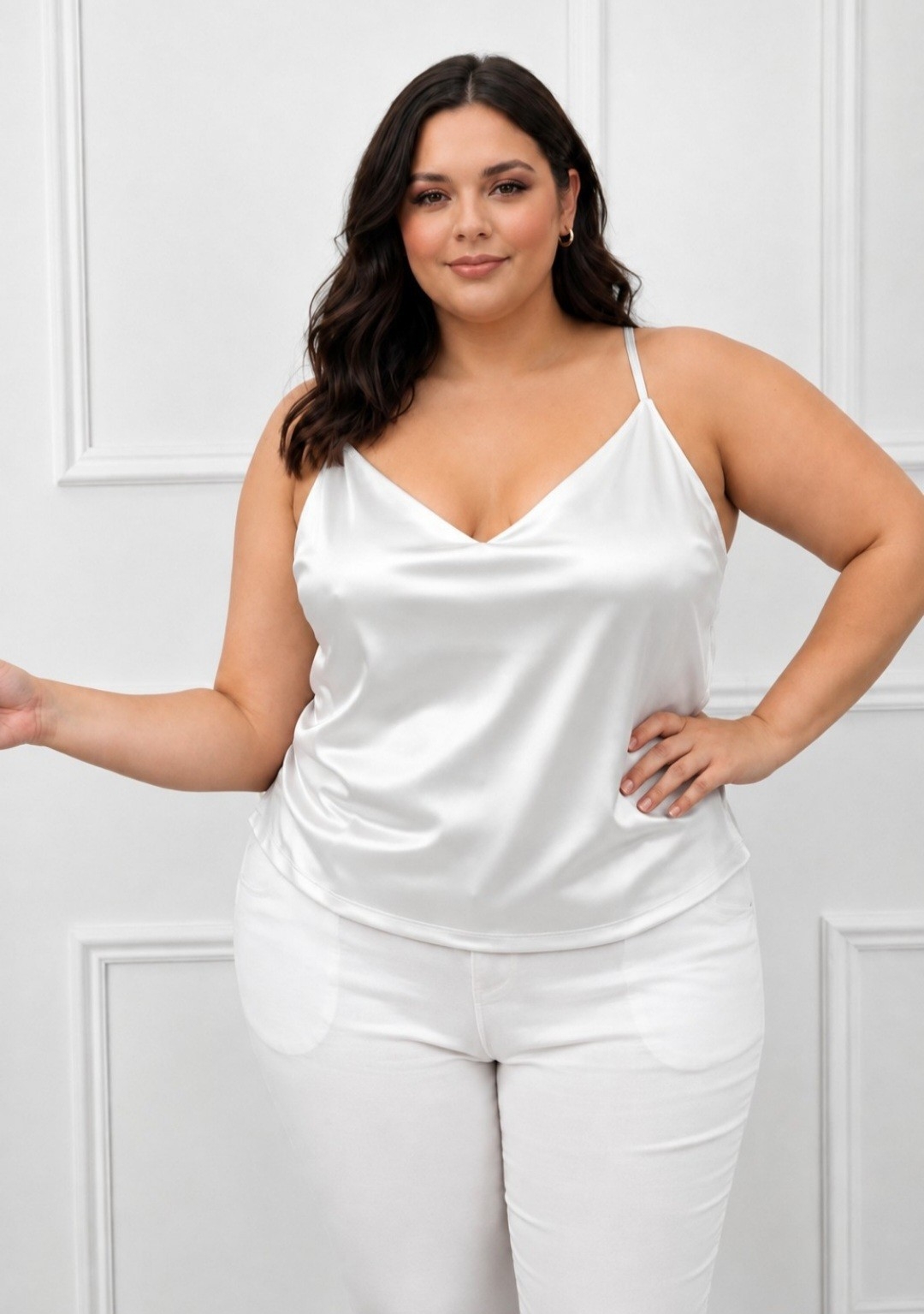Musculosa de Saten Elastisada por Pedido - Imagen 4