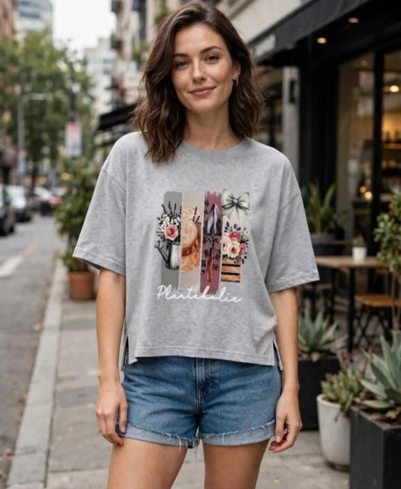 Remera con Tajo de Jersey Peinado
