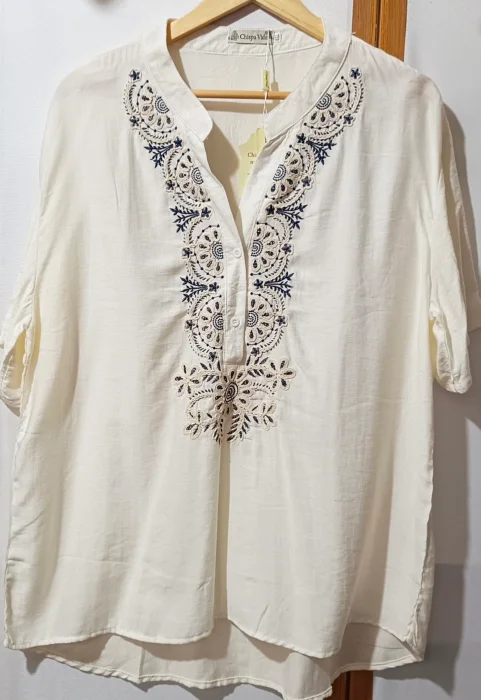 Blusa Cuello Mao Lino