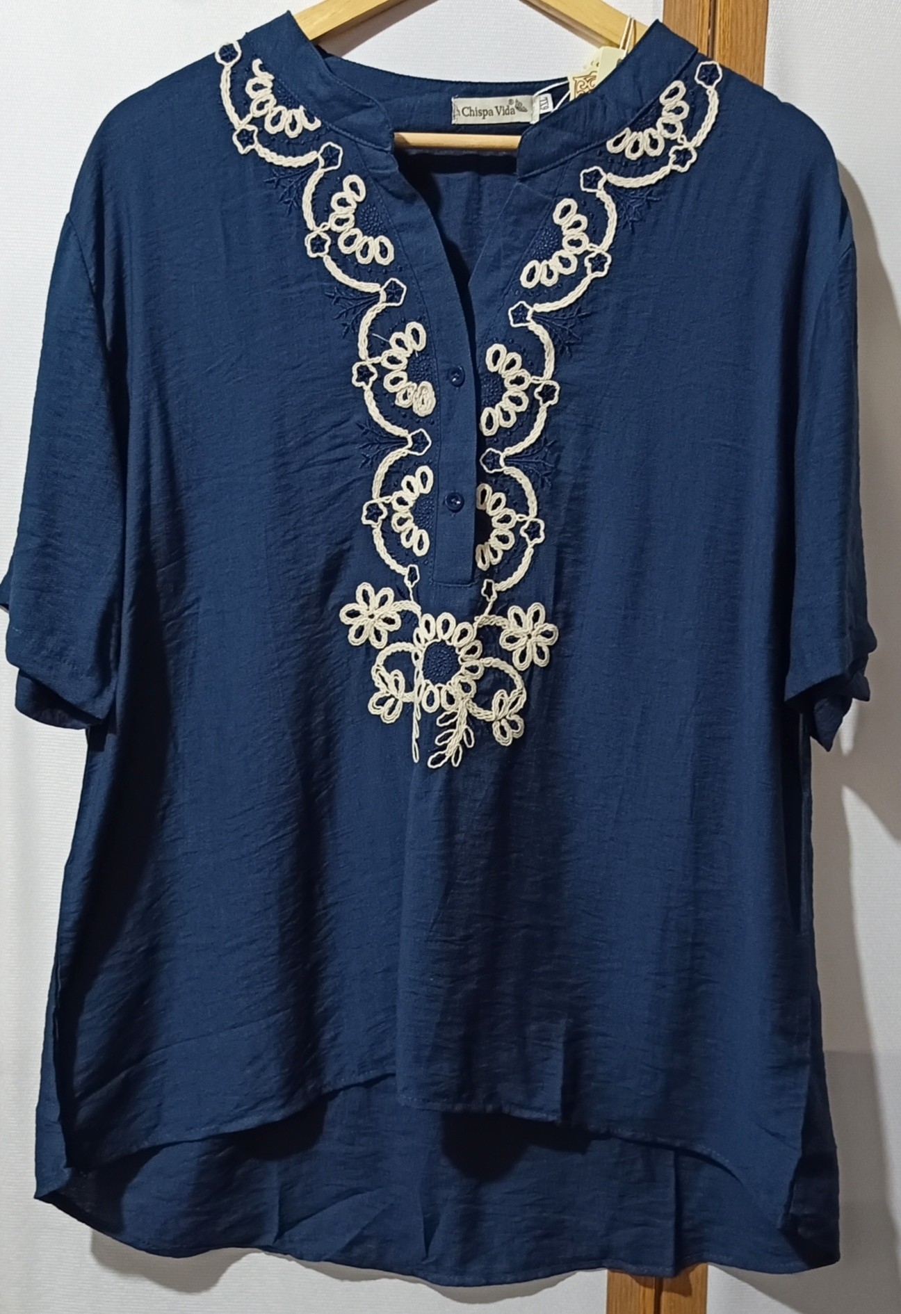 Blusa Cuello Mao Lino - Imagen 2