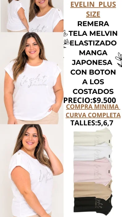 Remera Plus Size  con Stras Light