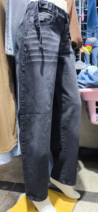 Baggy con Regulador Tiro Medio Gris Localizado con Bigotes