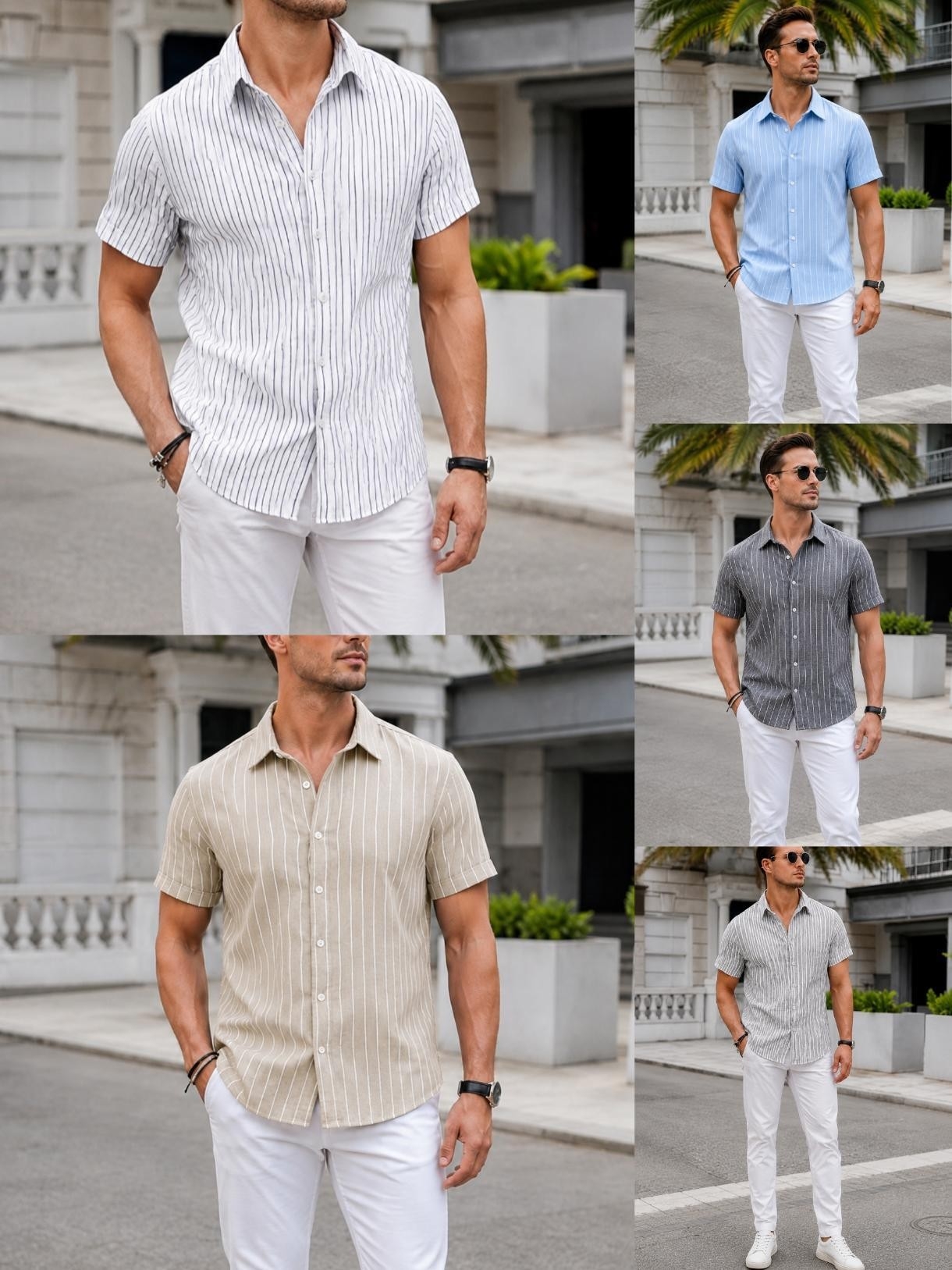 Camisa Lino Rayas - Imagen 2
