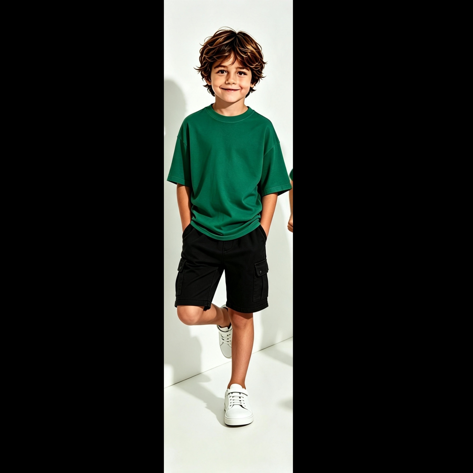 Remera Oversize Niño Liso - Imagen 3