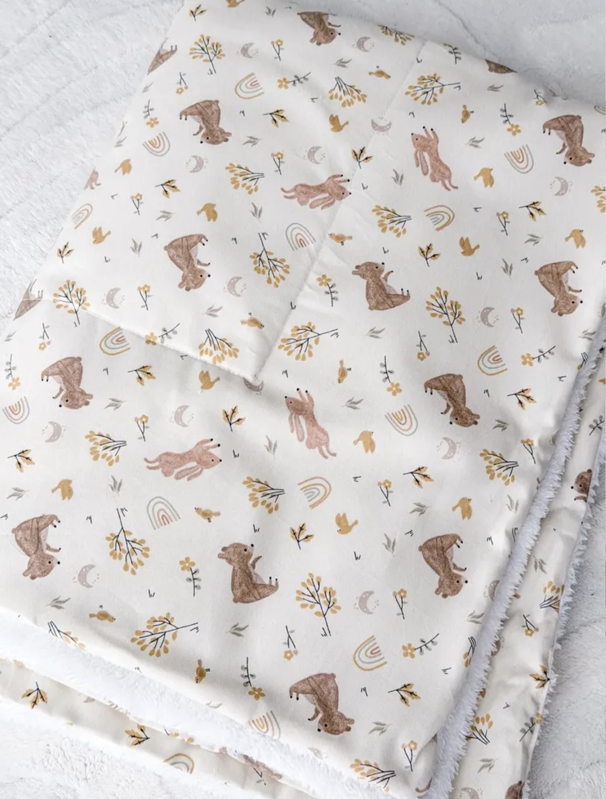 Manta Corderito para Bebé - Gabardina 100% Algodón - Cuna - Imagen 3