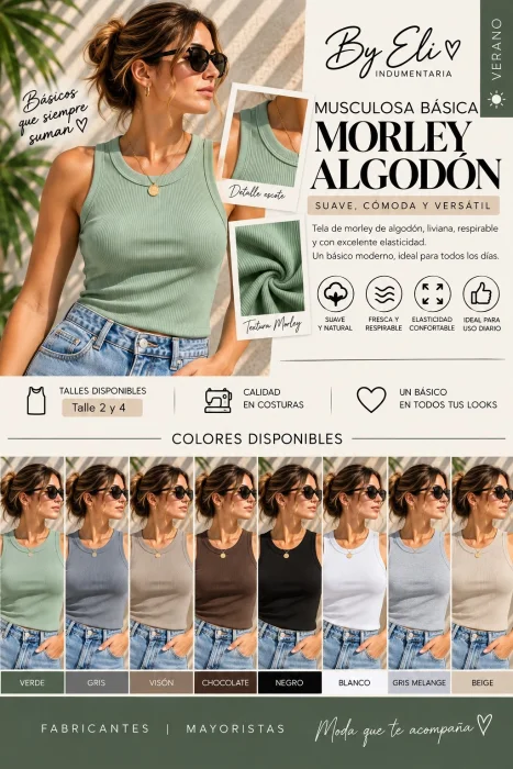 Musculosa Basica Morley Algodón