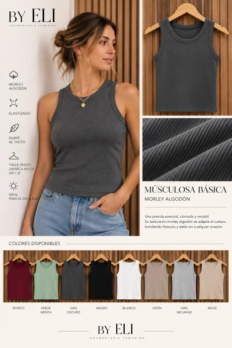 Musculosa Basica Morley Algodón