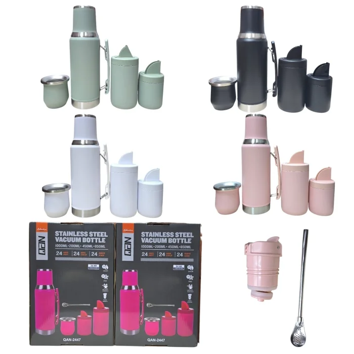 Set de Mate 5 Piezas Termo 1l+200ml +450ml +850ml (ter-14)