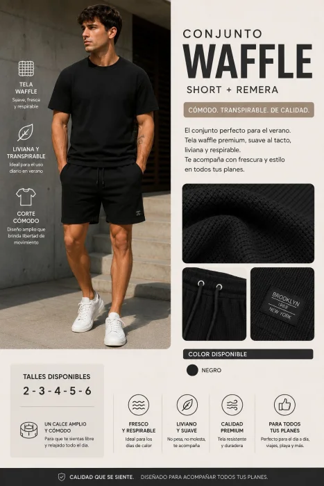 Conjunto de Waffle Hombre