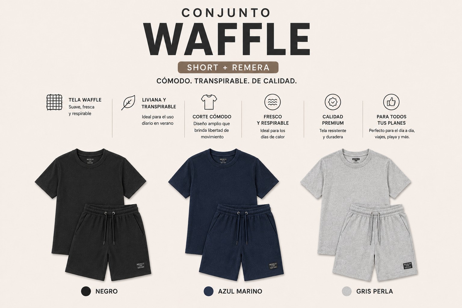 Conjunto de Waffle Hombre - Imagen 2