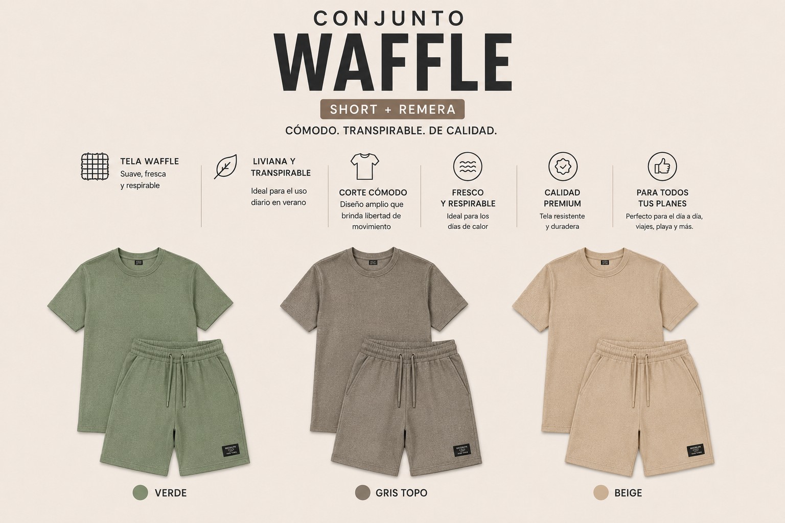 Conjunto de Waffle Hombre - Imagen 3
