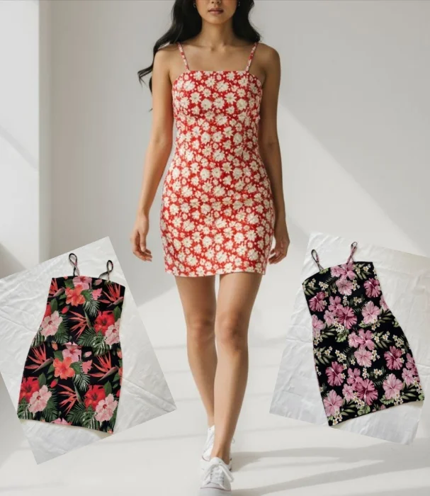 4 X $15mil Vestido Floreados Bengalina