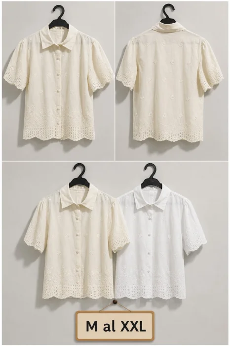 Camisa Brodery con Detalles en la Manga