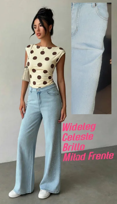 Wideleg Celeste Brillo Mitad Frente