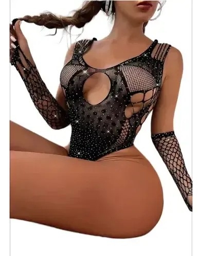 *(art:e6605) Body Strass C/guantes C/brillos* - Imagen 4