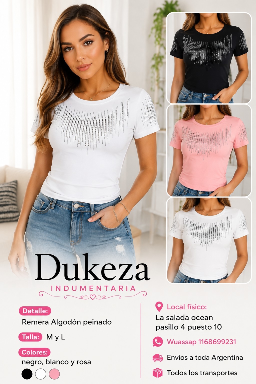 Remeras Algodón con Brillo - Imagen 2
